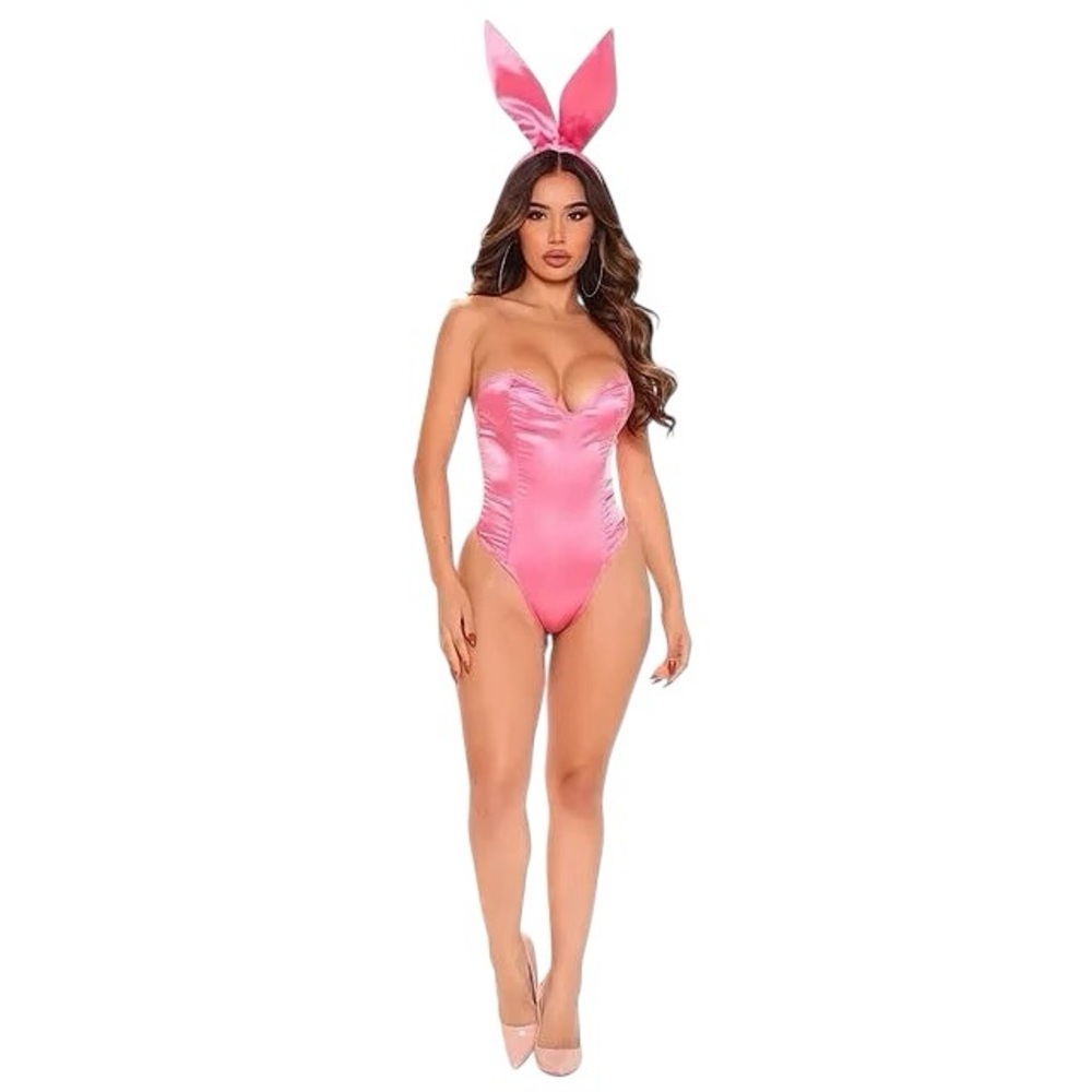 Fashion Nova Hot Rabbit One Piece Costume Set in Pink Size M/L